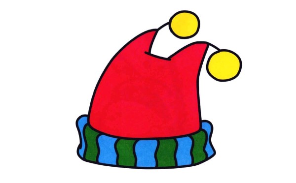 Simple drawing of winter woolen hat