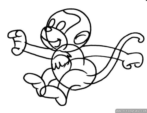 Cartoon animal monkey simple drawing picture