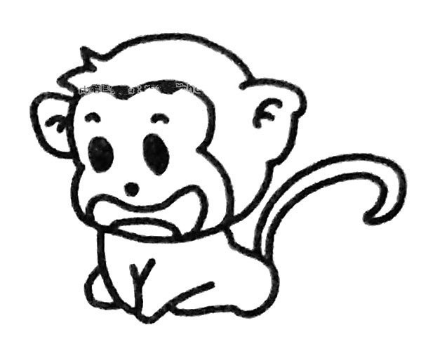 Cute little monkey simple drawing tutorial