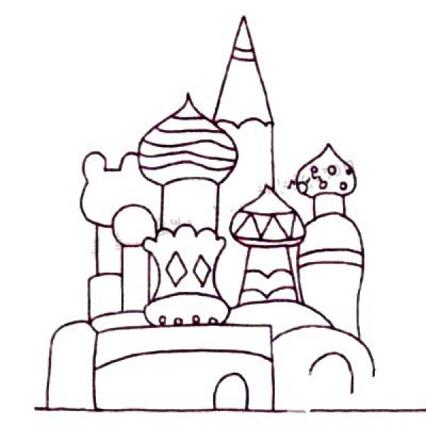 How to draw Q version of castle with simple strokes