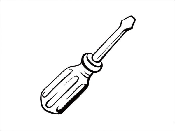 Slotted screwdriver simple strokes