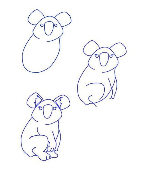 Simple drawing tutorial, simple drawing method of koala