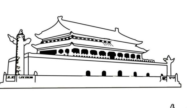 Beijing Tiananmen simple drawing pictures