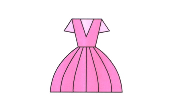 Step by step drawing of beautiful pink skirt