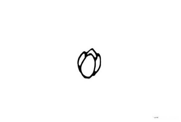 Draw a simple drawing of a budding lotus