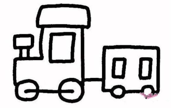 Complete picture of simple strokes of tractor with bucket