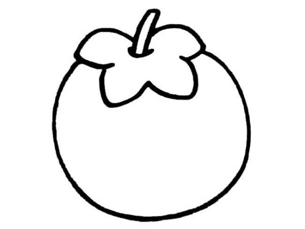 Complete collection of simple drawings of fruits, simple drawings of persimmons