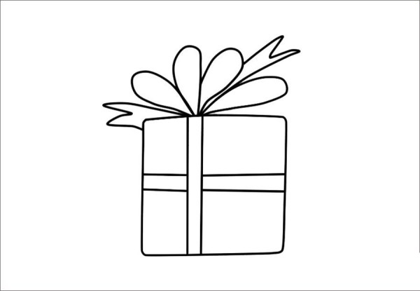 Christmas gift simple drawing