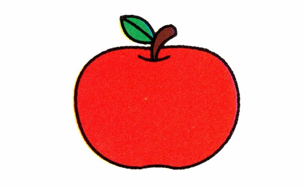 How to draw apple with simple strokes