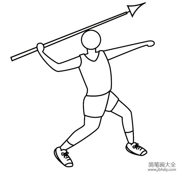 The simple drawing work Javelin of track and field at the sports meeting