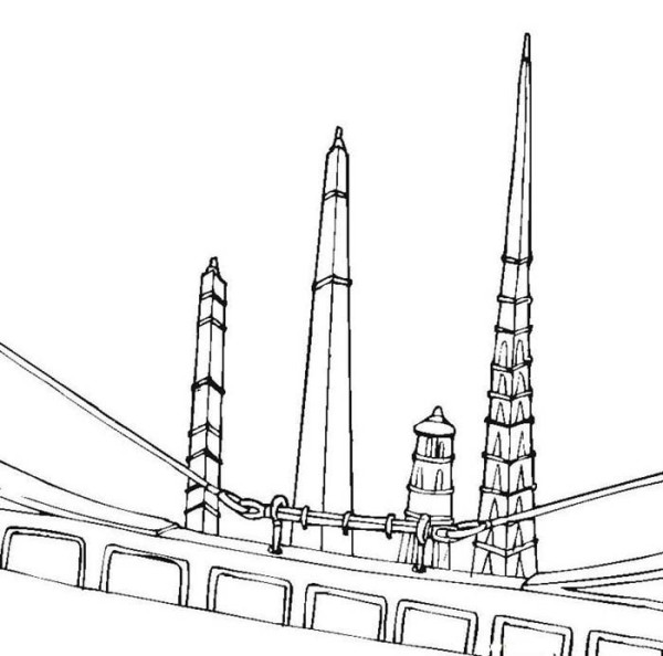 World Famous Architecture Tower Bridge Simple Drawing