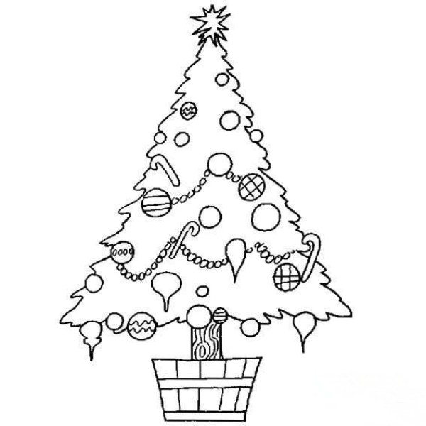 How to draw a simple DIY Christmas tree for primary school students