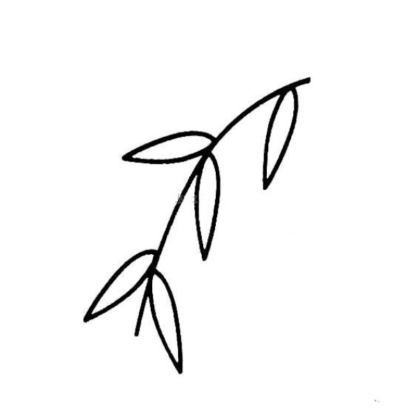 Childrens simple drawing of leaves