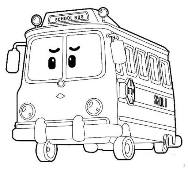 Transformed Police Car Purley School Bus Scooby Simple Drawing Picture