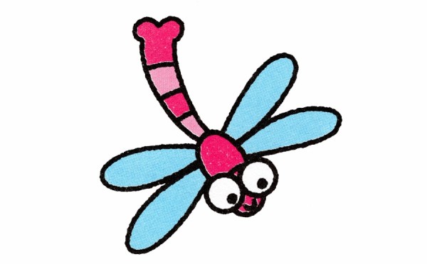 Childrens simple drawing method of dragonfly