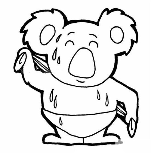 Cartoon koala simple strokes