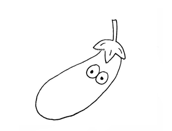 Eggplant cartoon image simple strokes