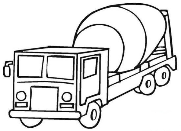 Elementary school students' simple drawing of concrete mixer truck