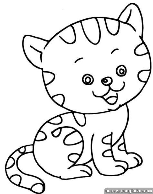 Naughty little cat simple drawing picture