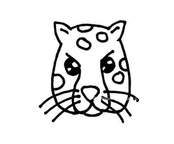 Simple drawing picture of running leopard