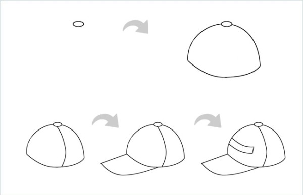 How to draw a simple hat step by step