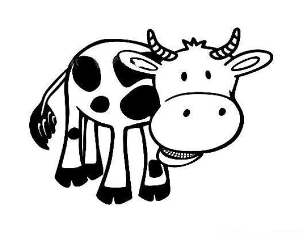 Surprised cow simple drawing