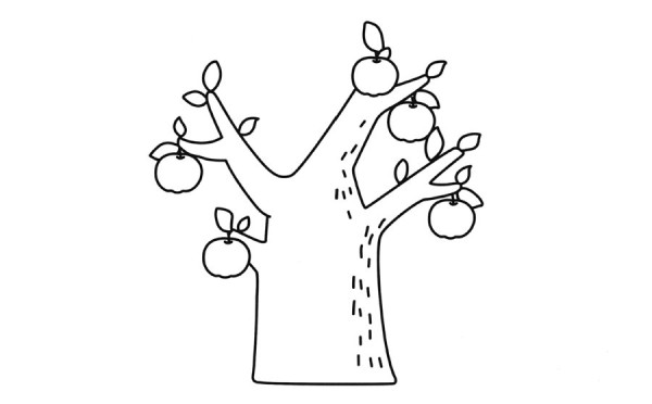 Apple tree simple drawing