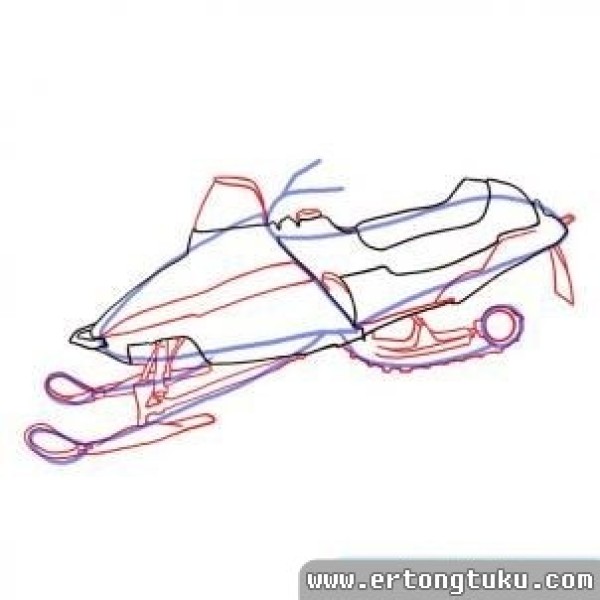 Simple drawing method of snowmobile