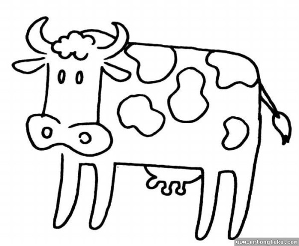 Cartoon cow simple drawing material