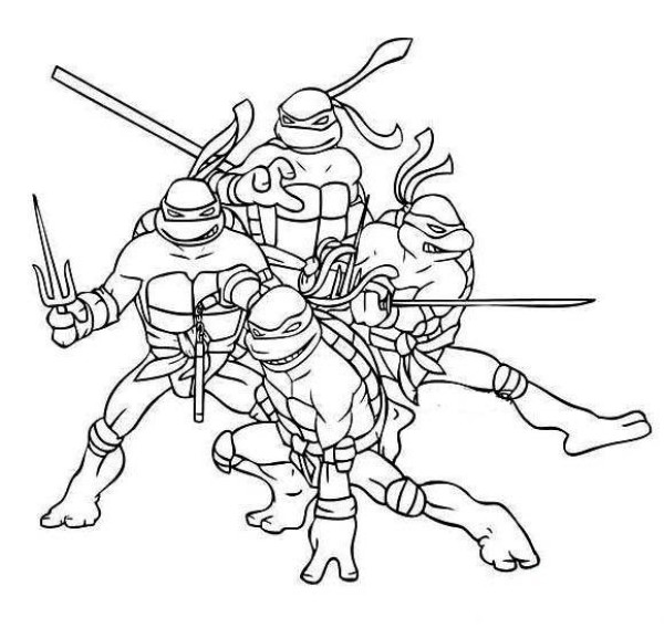 Childrens Cartoon Teenage Mutant Ninja Turtles Simple Drawing Picture