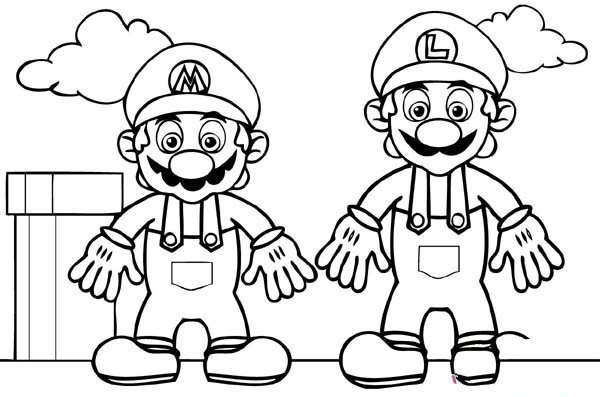 Plumber Brother Marys Simple Drawing Picture