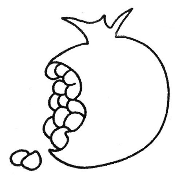 Simple steps to draw a pomegranate