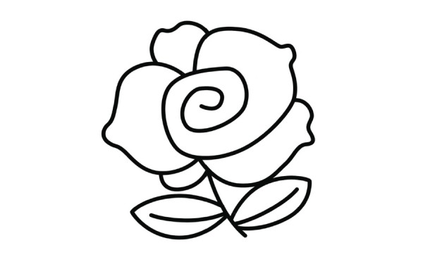 Simple drawing method of a red rose