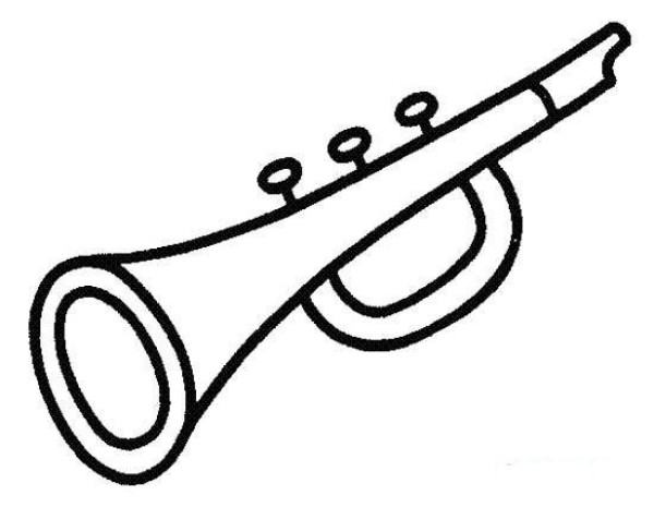 Simple trumpet instrument drawing picture