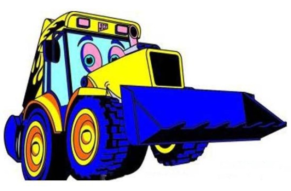 Primary school students' simple drawing pictures of colorful forklifts