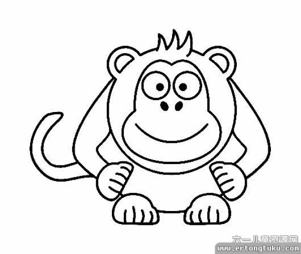 Cartoon cute monkey simple strokes