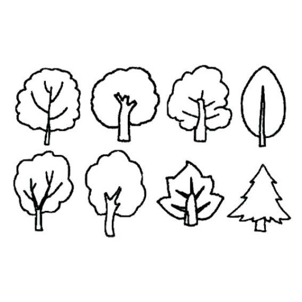 Childrens simple drawings of trees