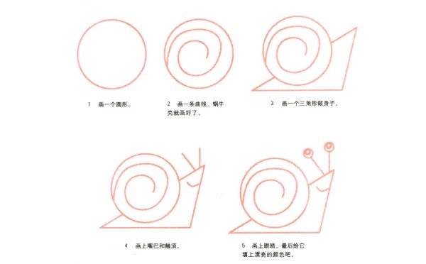 How to draw a simple snail step by step