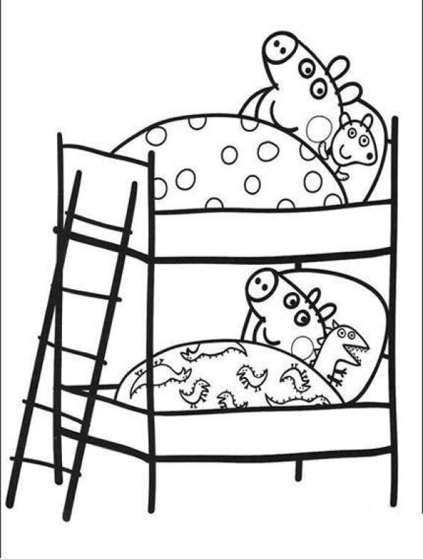 Simple drawing picture of childrens bunk bed