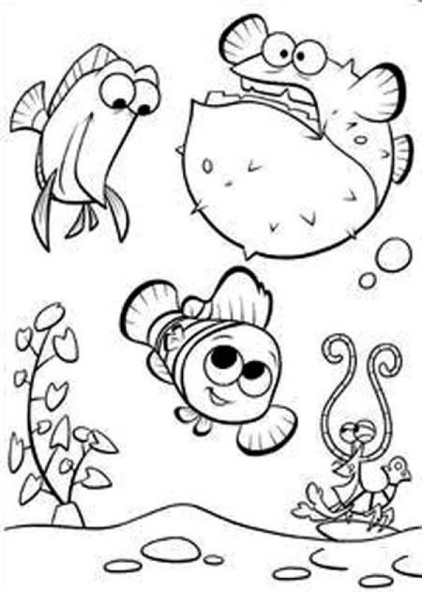 Cartoon underwater world simple drawing picture