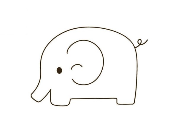 Steps to draw an elephant in simple strokes