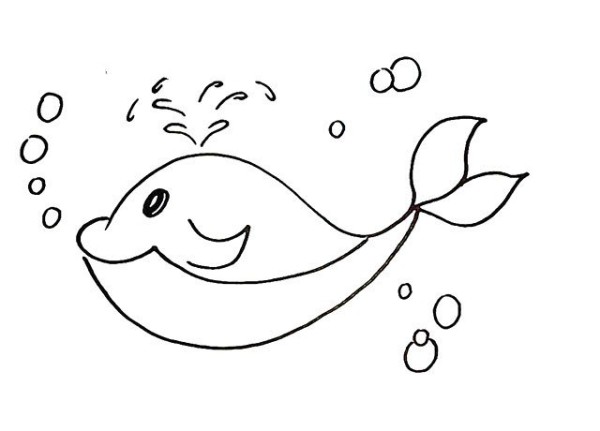 Simple whale drawing tutorial