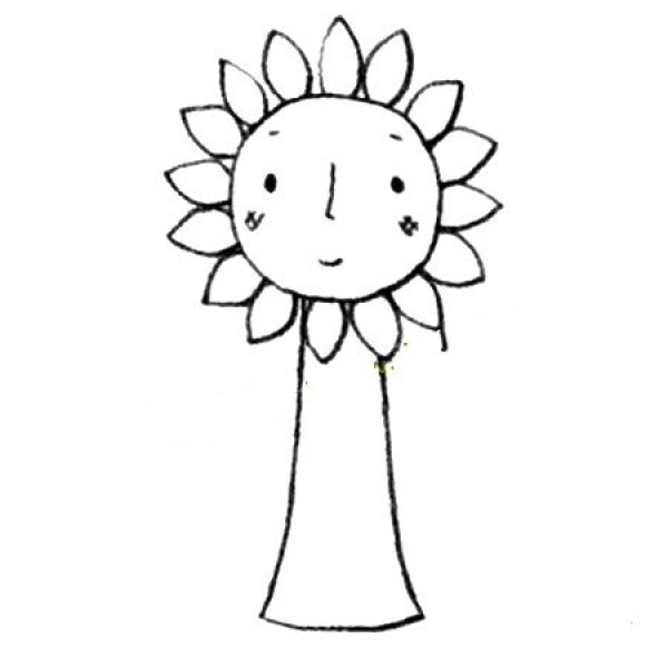 Miss Sunflower Simple Drawing Tutorial