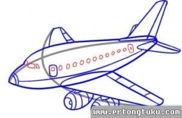 Boeing airplane cartoon simple drawing tutorial