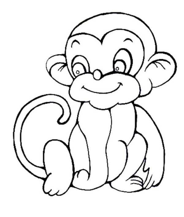 Animal simple drawings Cute little monkey simple drawings