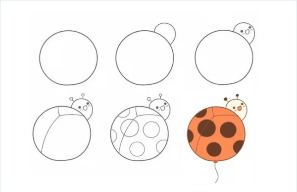 Draw a simple drawing of a cute animal balloon-Beetle