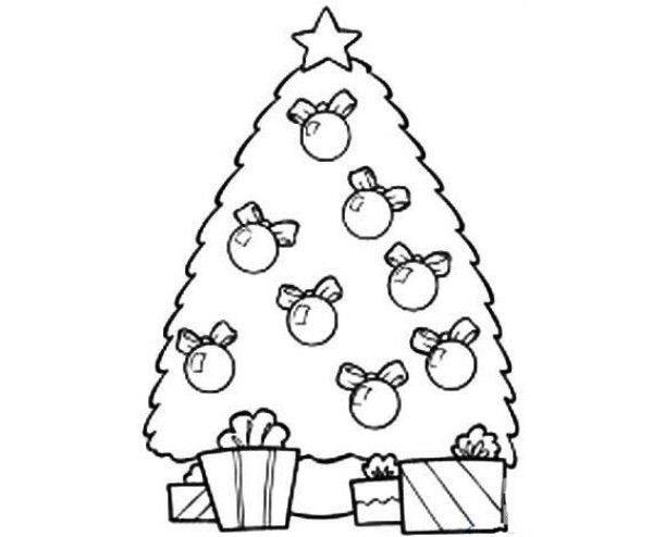 Wonderful Christmas tree simple drawing pictures