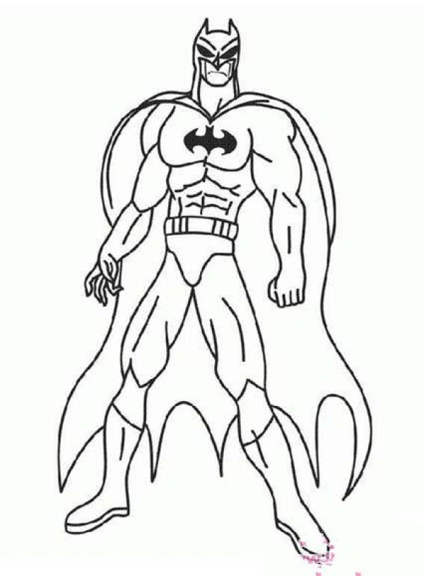 Childrens simple drawing picture of Batmans front and full body