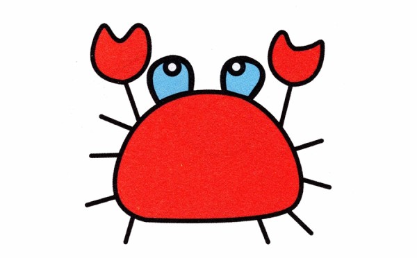 Cartoon small crab simple drawing decomposition drawing method