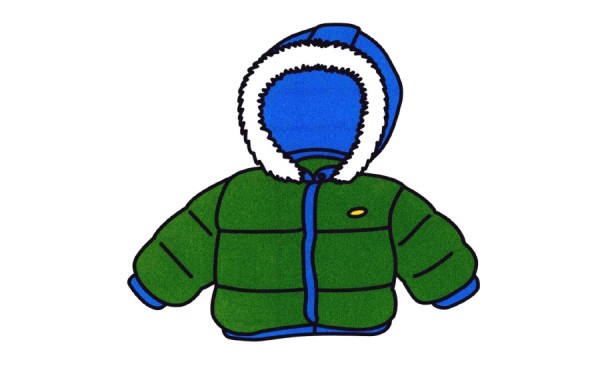 Simple drawings of warm childrens cotton-padded jackets